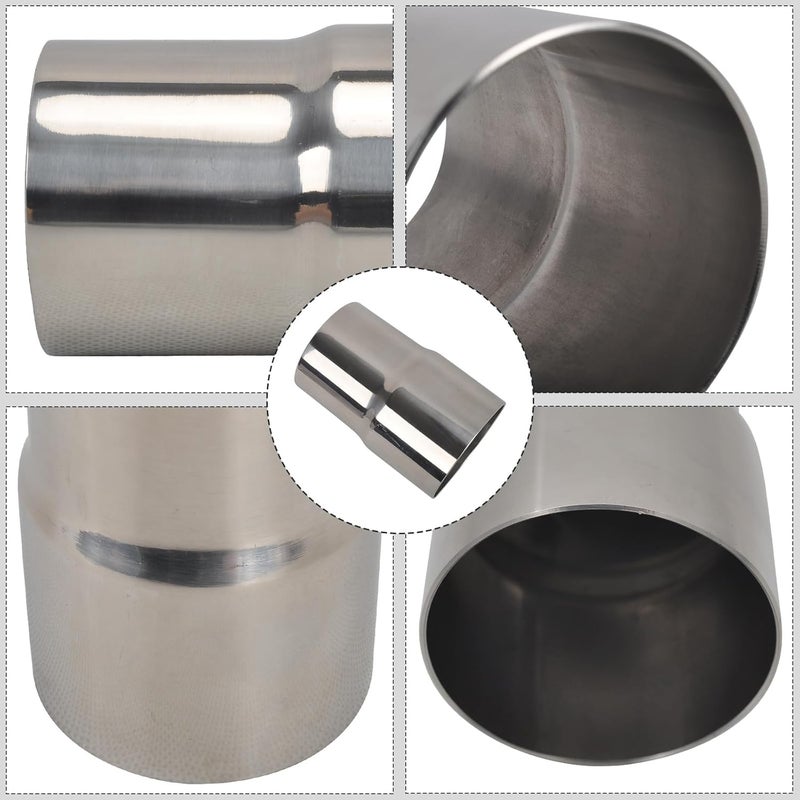 SSN Exhaust Pipe Reducer Component Adapter 2 Inch ID to 2.5 Inch ID Polished 304 Stainless Steel Universal ID 2" to ID 2.5" Exhaust Pipe Reducer Adapter 4 Inch Length-Pair 2 Pcs - Image 2